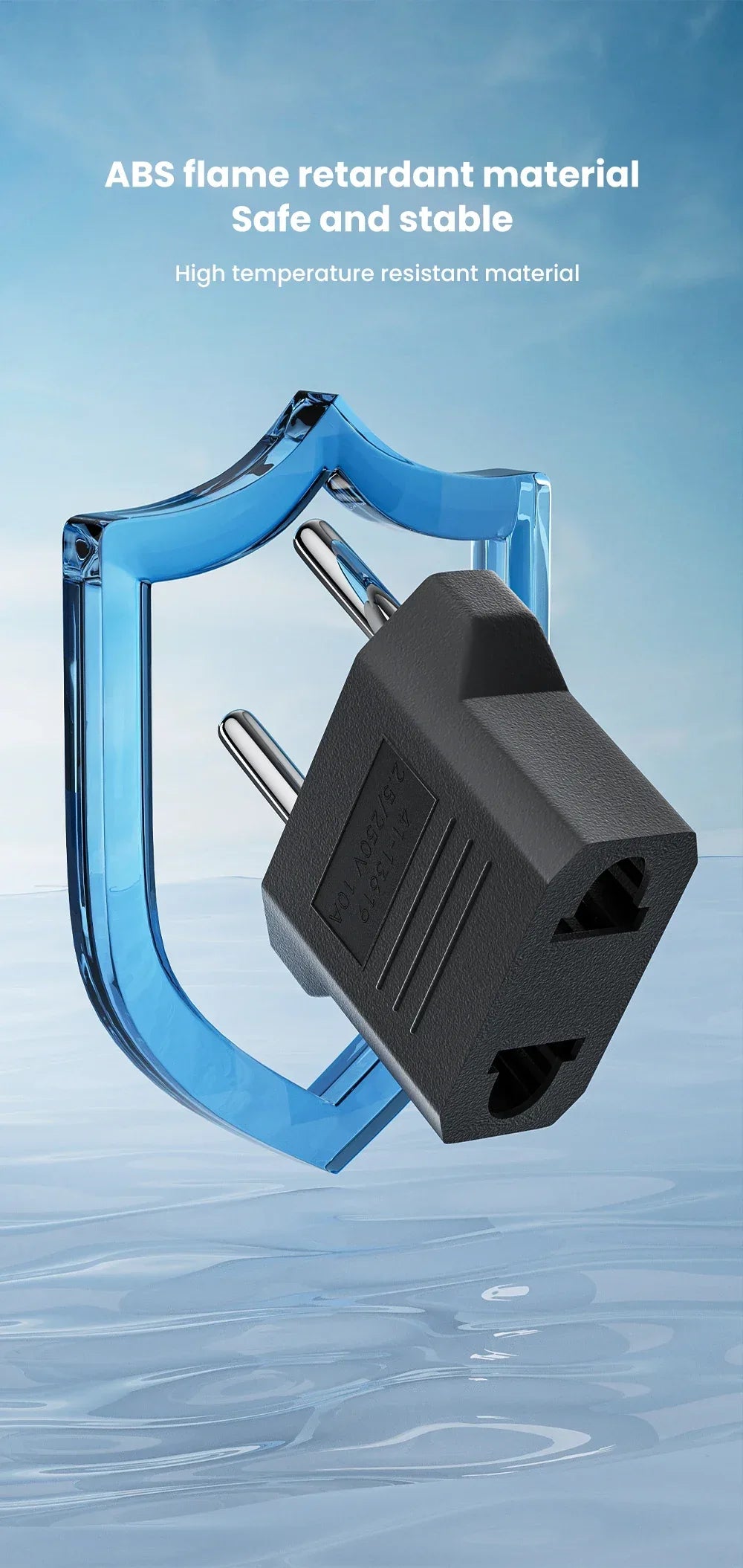 Uyellow US To EU Plug Adapter EU Euro KR Plug Adapter Travel KR Adapter Electric EU KR Plug Converter Power Socket Europe
