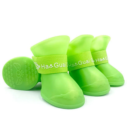 Pet silicone rain shoes anti-dirty non-slip waterproof dog shoes soft bottom footwear small dogs cats teddy Shoes