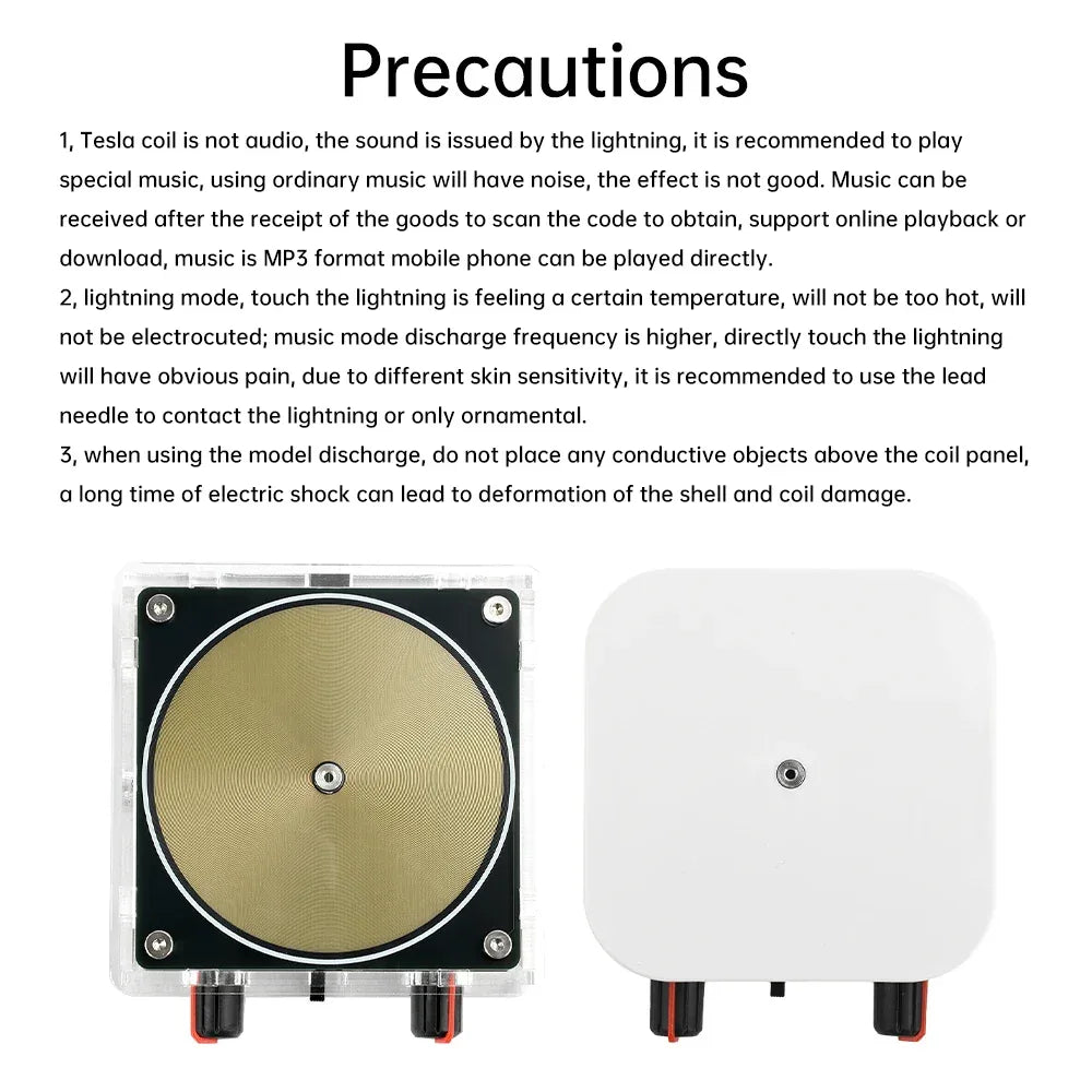 AC110-220V Input Dual Mode Music Tesla Coil Palm Tesla Coil High Frequency Voltage Pulse arc Generator  Artificial Lightning