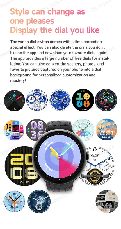 7 in 1 Strap Smart Watch Sports Watch Men Women AMOLED Screen GPS Bluetooth Calls Waterproof SmartWatch for Android IOS 2025 New