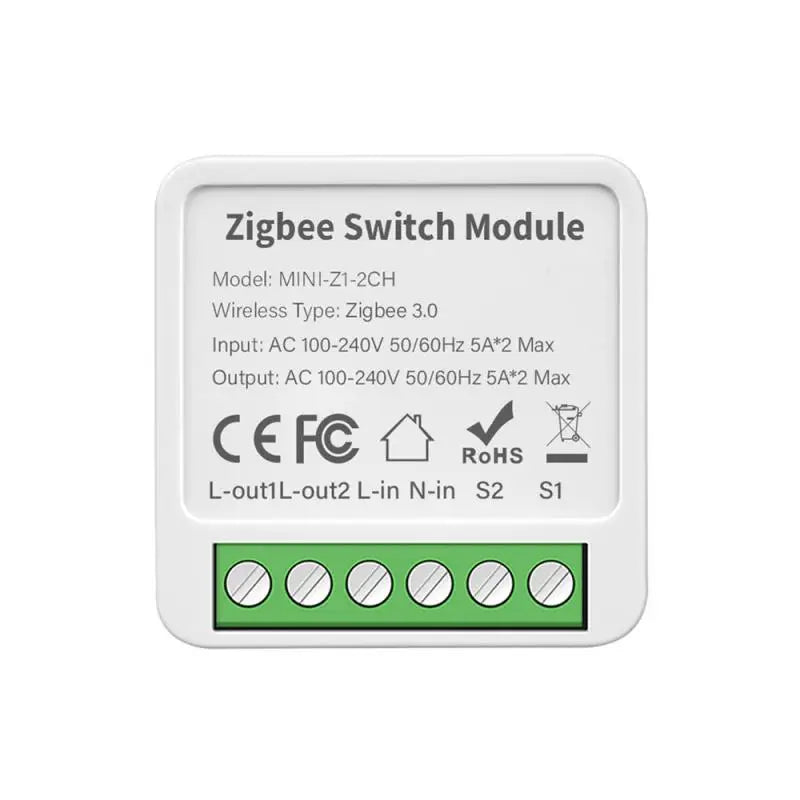 Zigbee/Wifi 1/2/3/4CH MINI Smart Switch Two-Way Control Wireless Light Switch Smart Home Automation Via Alexa Google SmartLife