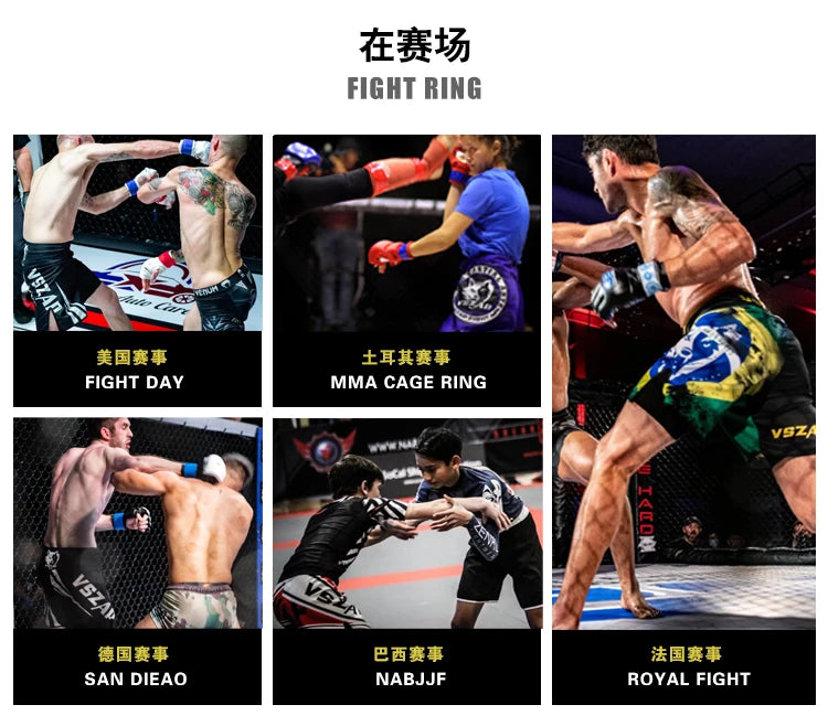 Vszap Fitness T-shirt MMA Combat Fighting Sanda Thai Boxing Sports Muscle Training Running Personality Wolf Eyes Short Sleeve