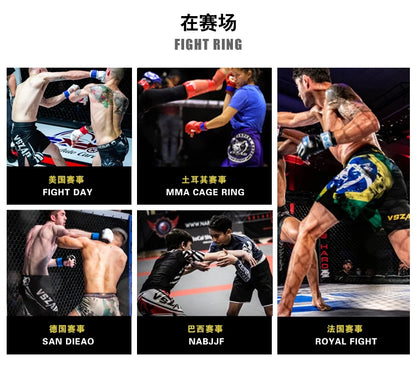 Vszap Fitness T-shirt MMA Combat Fighting Sanda Thai Boxing Sports Muscle Training Running Personality Wolf Eyes Short Sleeve