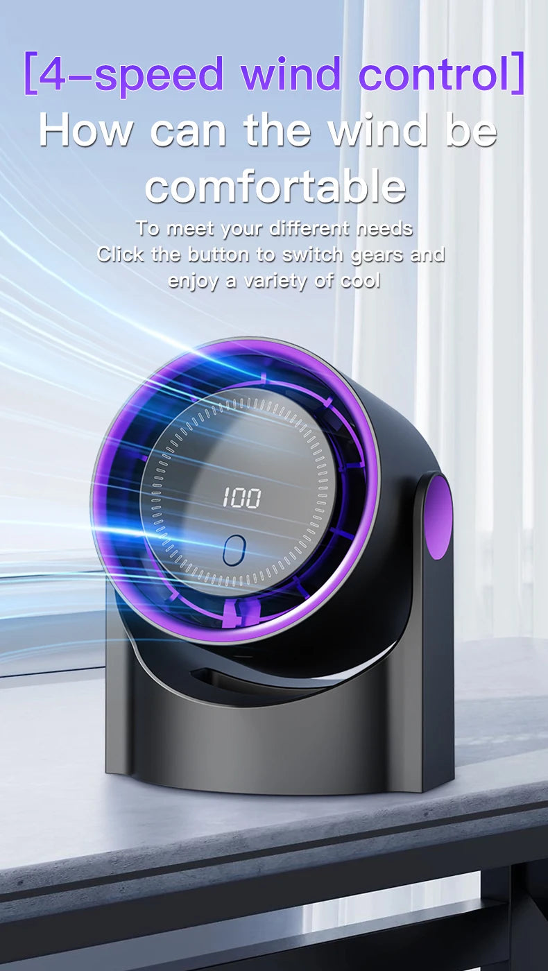 Mini Desktop Circulating Fan 4 Speed Wind Control Electric High-speed Fan USB Rechargeable Mini Circulating Cooling Fan