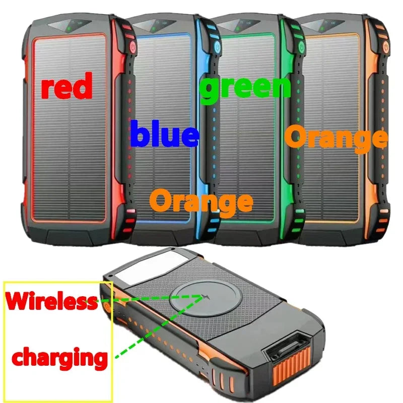 New upgraded version of solar wireless power bank 104000mah100000mahfast charging mobile power supply forHuawei Oppo Xiaomi ViVo