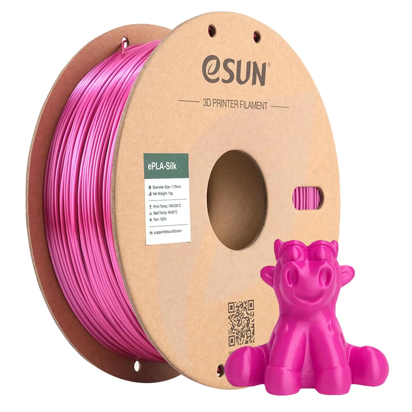 eSUN Silk PLA Filament 1.75mm Silk PLA 3D Printer Filament 1KG (2.2 LBS) Spool 3D Materials for 3D Printers DIY Artwork Printing
