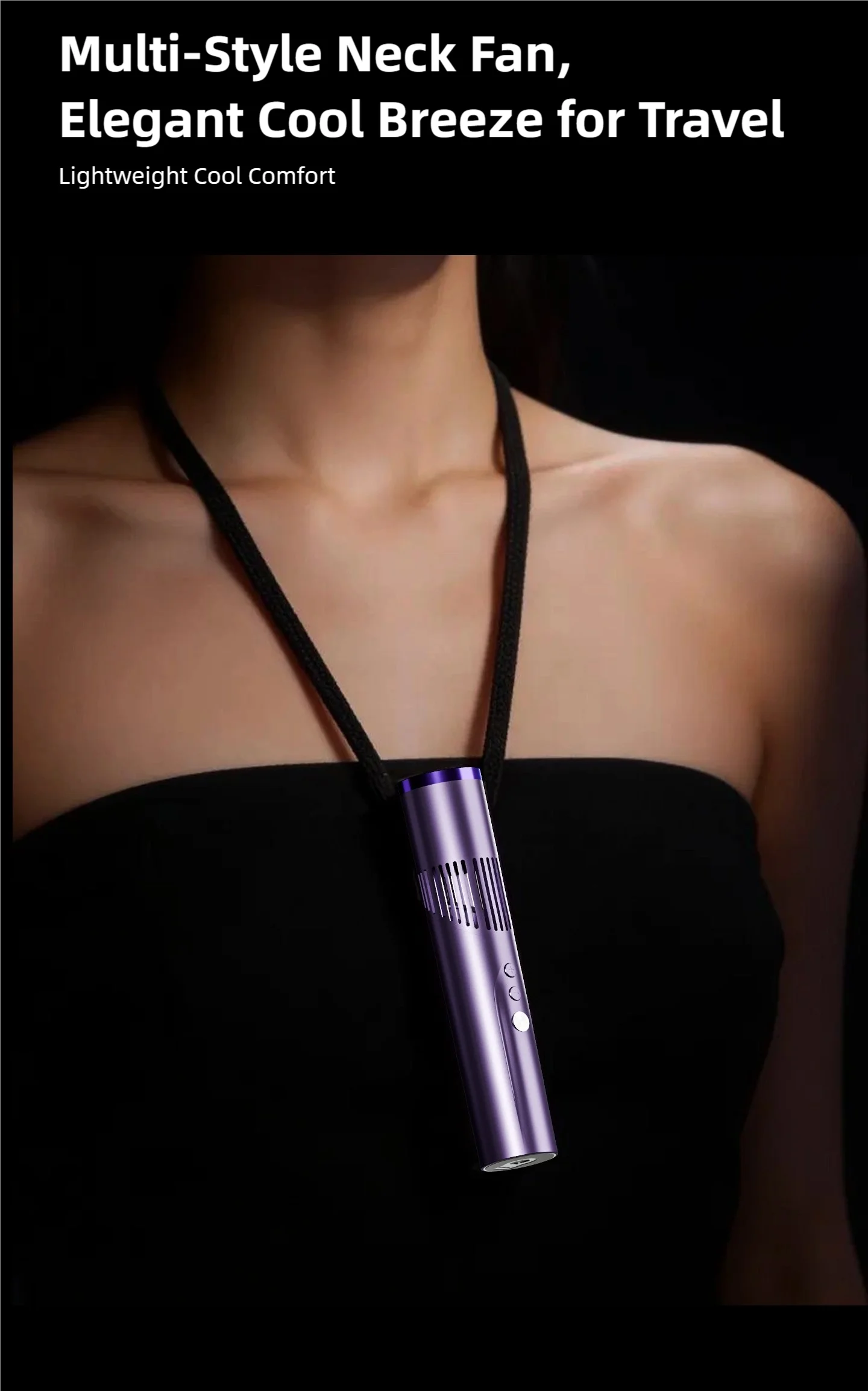 Lipstick Fan Portable Outdoor 199 Speed Brushless High Speed Fan Large Capacity Mini Foldable Handheld/chest Hanging Fan 3000mah