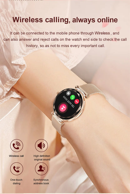 LIGE Fashion Ladies Smart Watch NX7 Pro AMOLED Screen Health Monitoring BT Call Female Women Sport Fitness Tracker Smartwatch