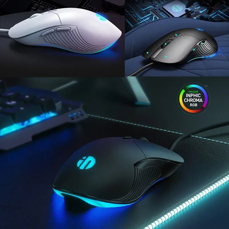 INPHIC B2 USB Wired Mouse Silent Office Gaming Mouse for PC and Laptops