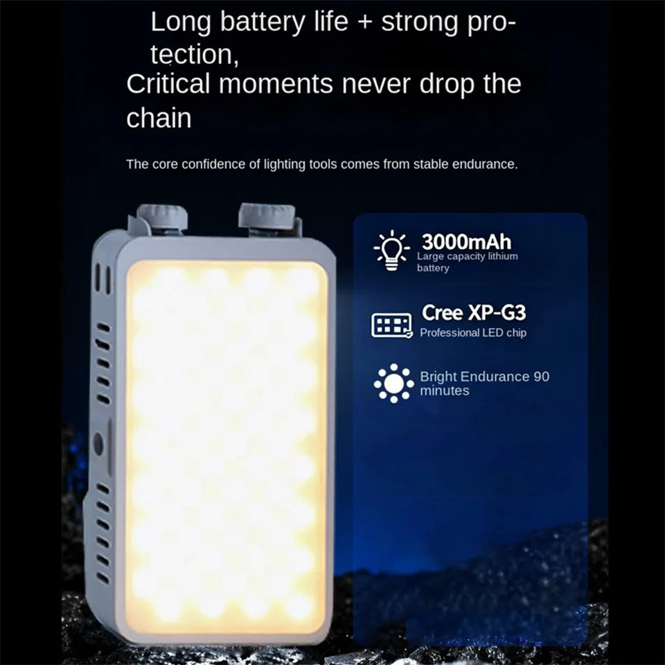 40W Handheld Fill Light Portable Pocket Selfie Light Outdoor Photography LED Soft Light Beauty Light with Fan Camera Top Light