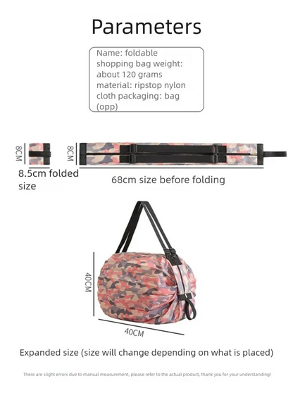 Foldable Eco-friendly Waterproof Storage Bag Portable Handbag for Travel Shopping Bag Travel Essentials Extra Large Capacity