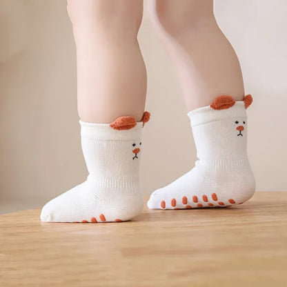 Children's Socks For Girls Boys Cotton Fashion Autumn Winter Kids Boy Girl Sock Cute Soft Baby Toddler Home Sock Anti Slip 3-5Y