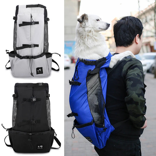 Travel Riding Driving Pet Carrier Backpack Carring Supplies for Medium Large Dogs Camouflage Big Dog Bags Samoyed Labrador Corgi by PDG ibma