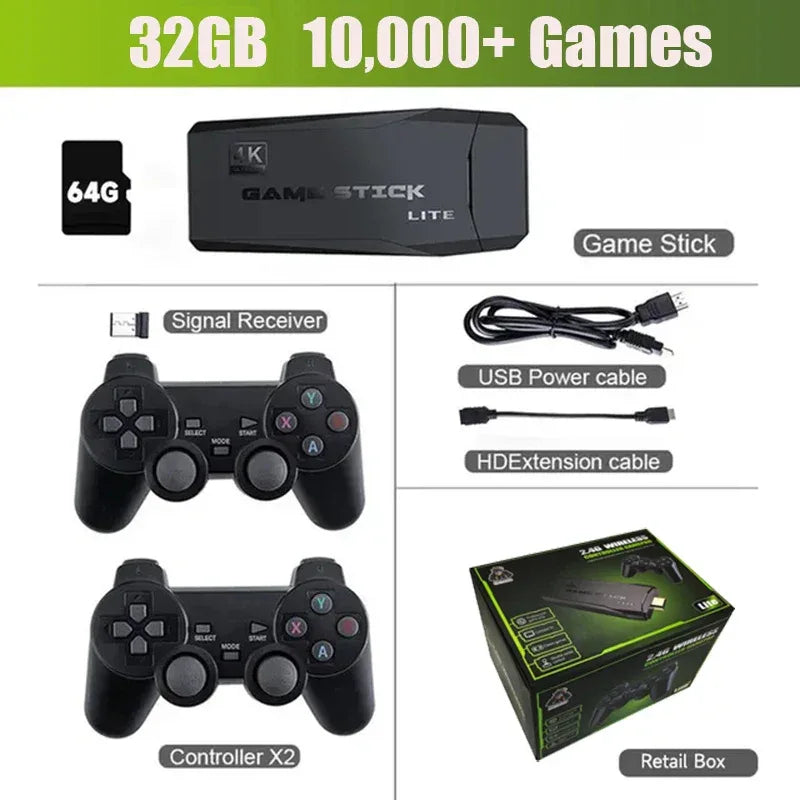 New M8 Video Game Console 2.4G Double Wireless Controller Game Stick 4K 20000 Games 64 Retro Games for Children's Christmas gift