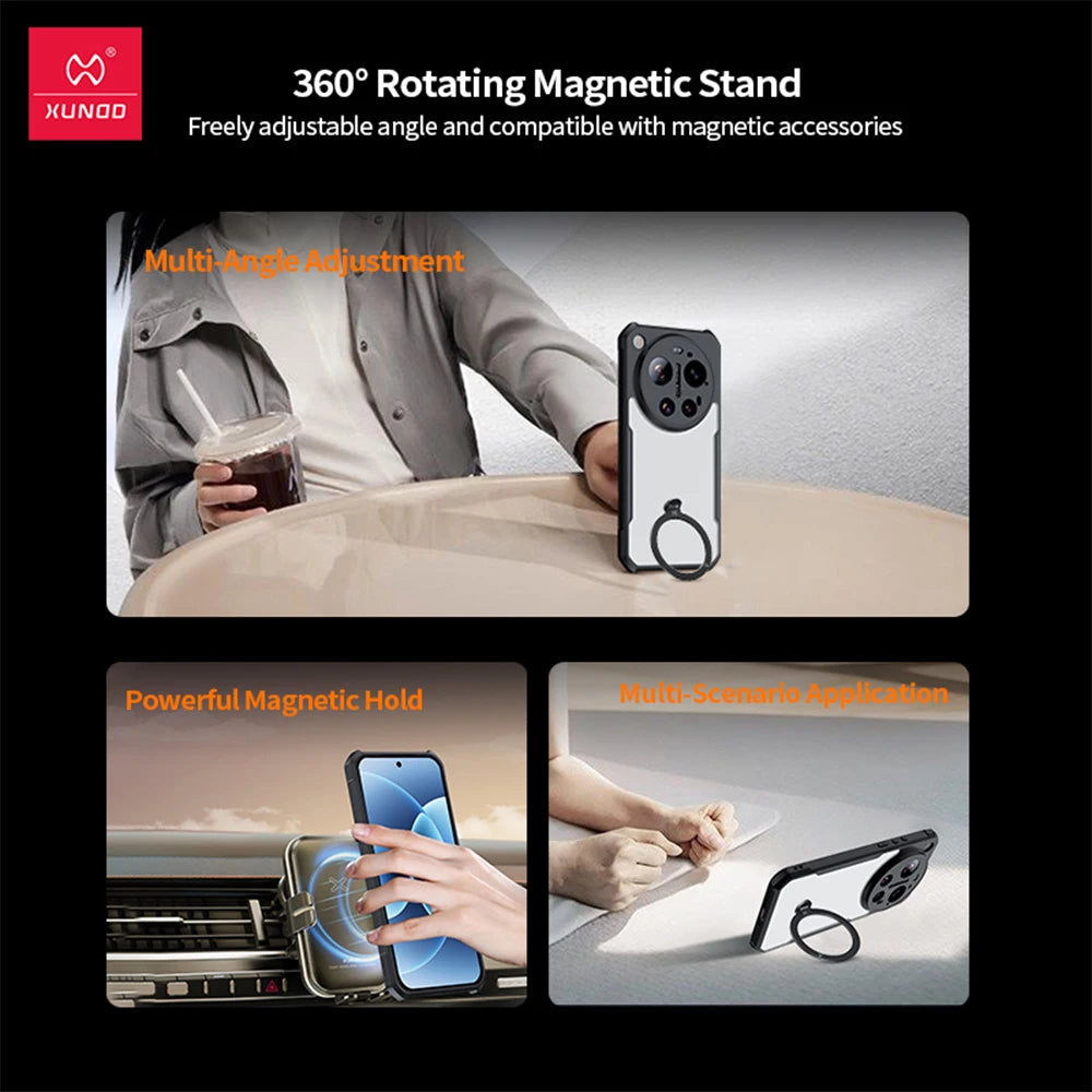 Xundd Case For Xiaomi 17 Ultra Magnetic Airbags Shockproof Hard PC + Soft TPU Clear Anti-fall Protection Phone Cover