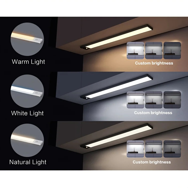 10-50cm LED Motion Sensor Light Night Wireless Lamp USB Battery Rechargeable Wall Under Cabinet For Bedroom Kitchen Lighting