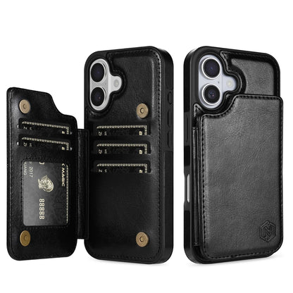 Wallet RFID Blocking Layer Protect Anti-Theft Magnetic Leather Case For iPhone Air 17 Pro Max 16e 15 Plus 14 13 12 11 Card Bag