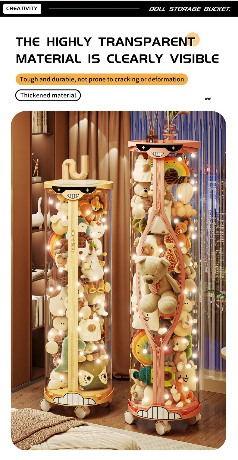 Extra Large Toy Storage Bucket Organize Home Plush Toys Neatly Sunglasses Smiley Design Top Can Place Figurines