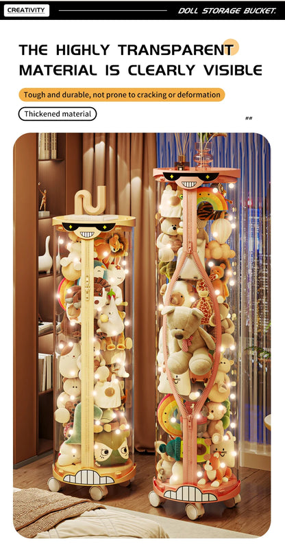 Extra Large Toy Storage Bucket Organize Home Plush Toys Neatly Sunglasses Smiley Design Top Can Place Figurines