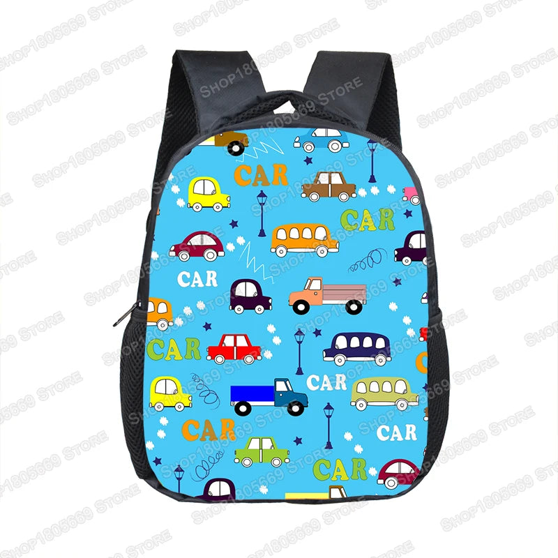 Truck/Ambulance/Car/Tractor Backpack Children's 12 Inch Kindergarten School Bag Cartoon Printing Excavator Backpack