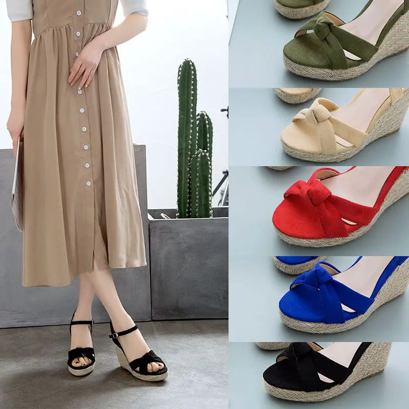 REAVE CAT Brand Women Sandals Open Toe Flock Suede Wedges 11cm Platform Buckle Strap Big Size 44 45 46 Soft Leisure Daily Shoes