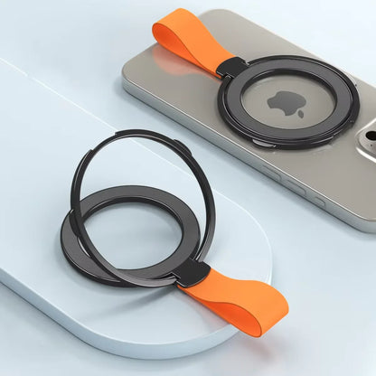 Universal Strong Magnetic Mobile Phone Holder Accessories Magnet Ring Stand with Strap Bracket For MagSafe iPhone 17 16 15 14 13