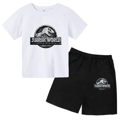 Summer Short Sleeve T Shirt +shorts 2 Piece Set Children Clothes Luxury Brand Print Sport Casual Fashion Boy Girl Kid Tracksuit