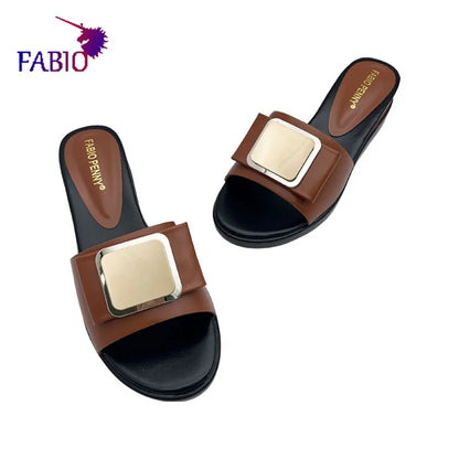 FABIO PENNY's 2026 new popular exquisite metal fashion thick-soled design slippers summer parties comfortable ladies' slippers