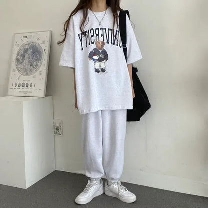 Cartoon Long Sleeve Tracksuits autumn Fashion Casual Sportswear Two Piece Pants Sets Female Large Size Women Suits 2024