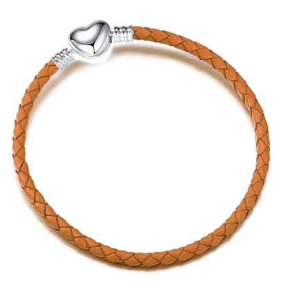 Double Circle Love Leather Rope Bracelet PU Basic Chain Accessories Valentine's Day Gift DIY Fine Jewelry
