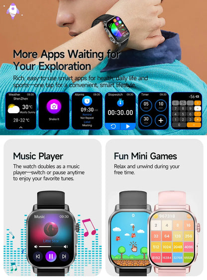 2026 New Health Smart Watch Precise Measurement ECG+PPG Blood Pressure Uric Acid Body Fat Analysis call SmartWatch For Men Women