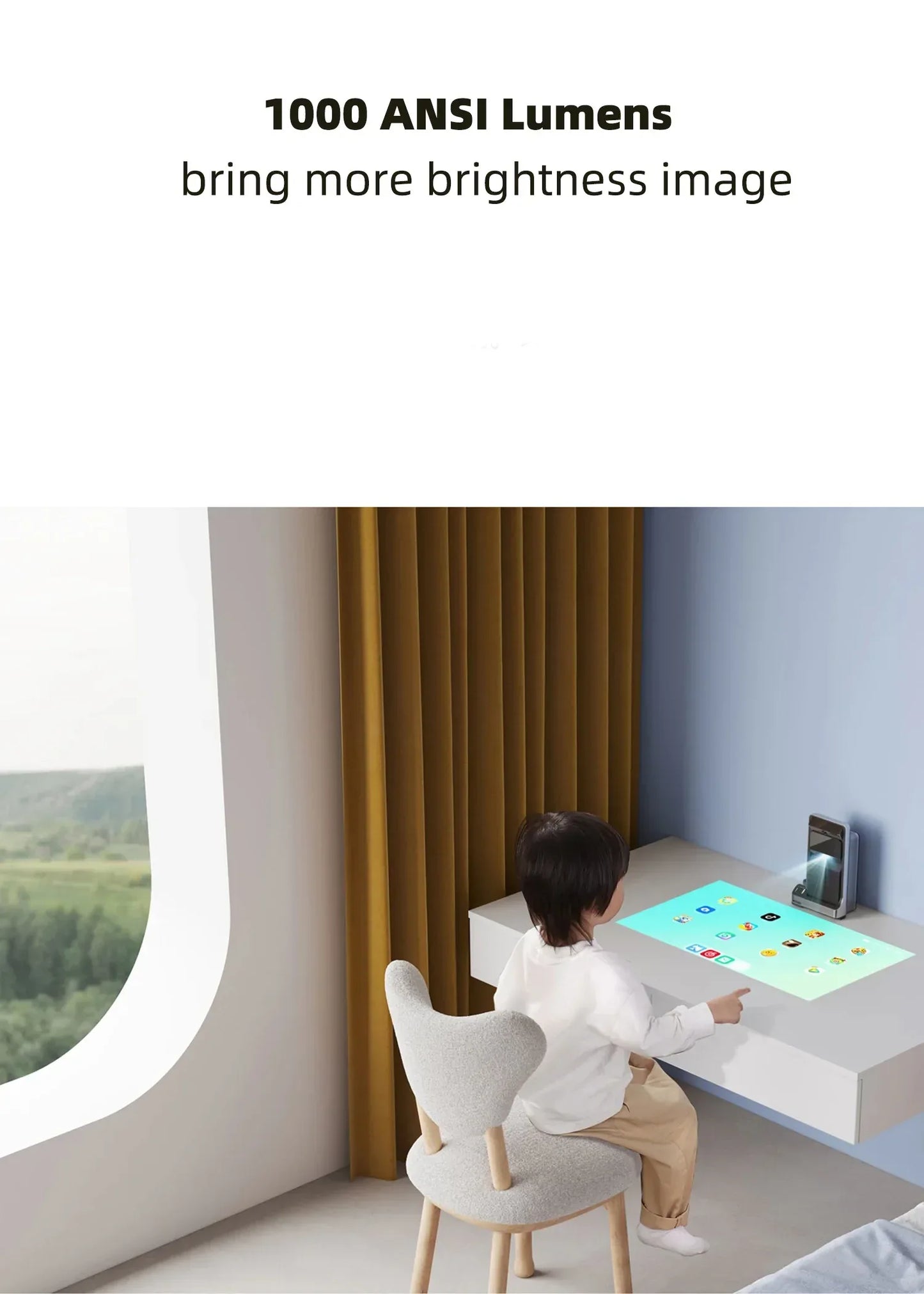 P9 PRO Ultra Short Throw Mini Projector Finger Touch Interactive HD Projector 1000ANSI Smart Проектор HDR MEMC Vidéoprojecteur