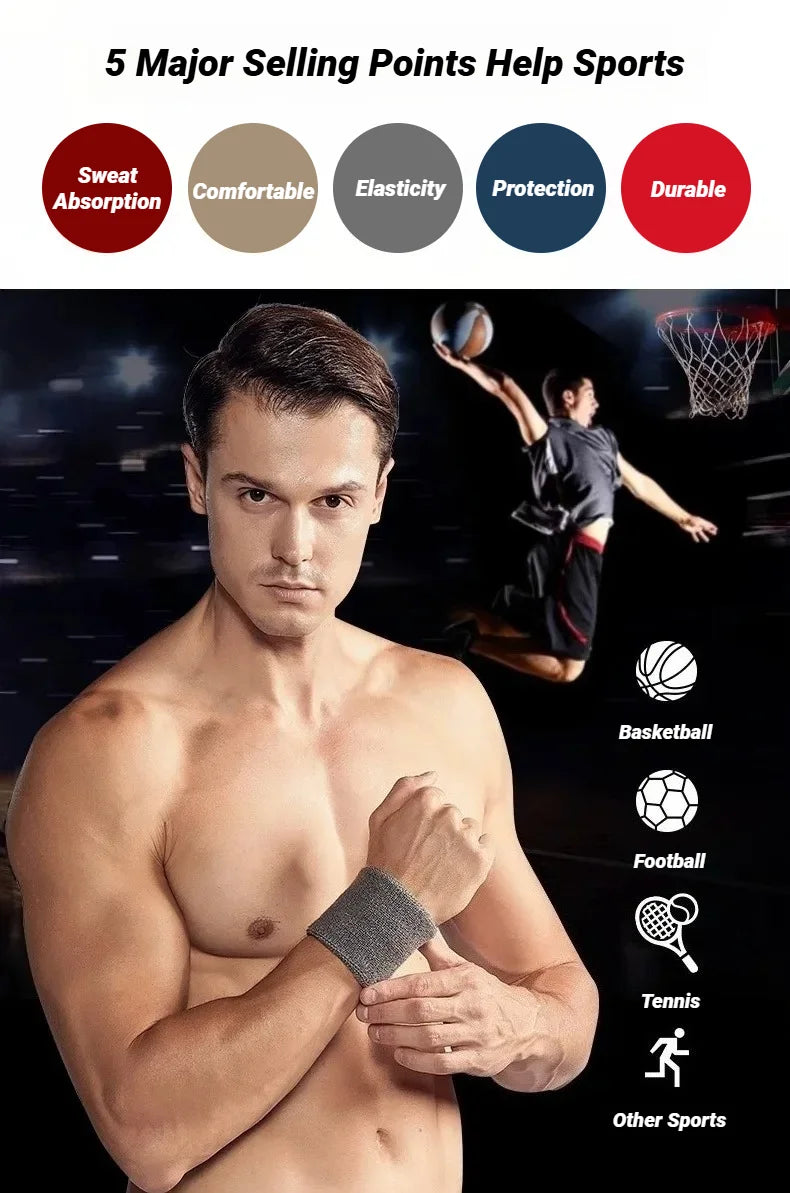 8×10CM Towel Sports Wristbands Tennis Sweat Bands Wrist Guard For Basketball Volleyball padel Fitness Sweatbands Wrap Padel Cuf