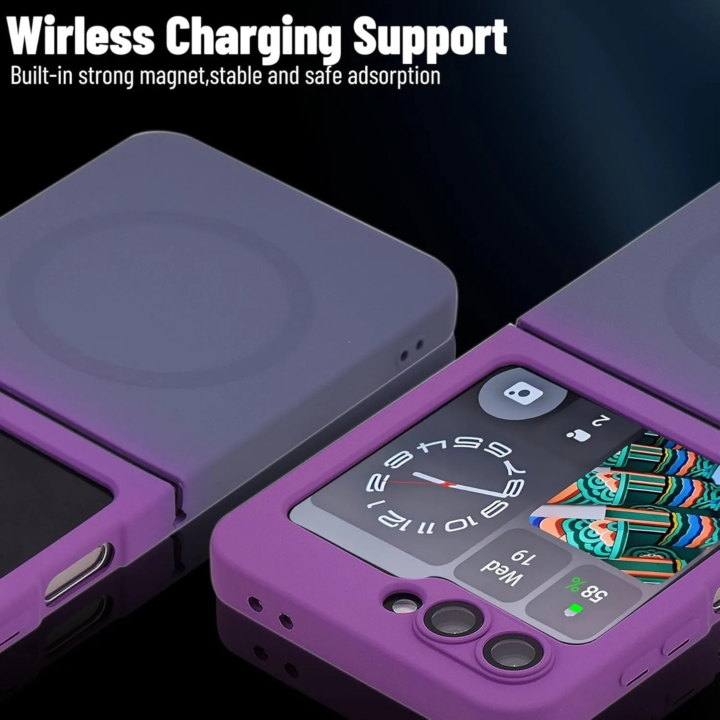 Luxury Gradient Case for Samsung Galaxy Z Flip 8 7 6 5 4 3 Soft Silicone Magnetic Charging Cover for Samsung ZFlip 6 7 8