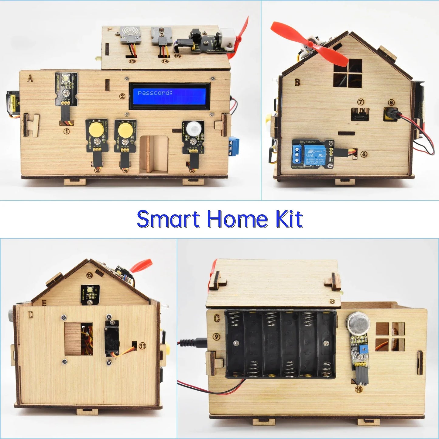 Keyestudio Smart Home IOT Kit With PLUS Board+15 Projects Tutorial For Arduino STEAM House Kit DIY Electronic Kit CE Compliant