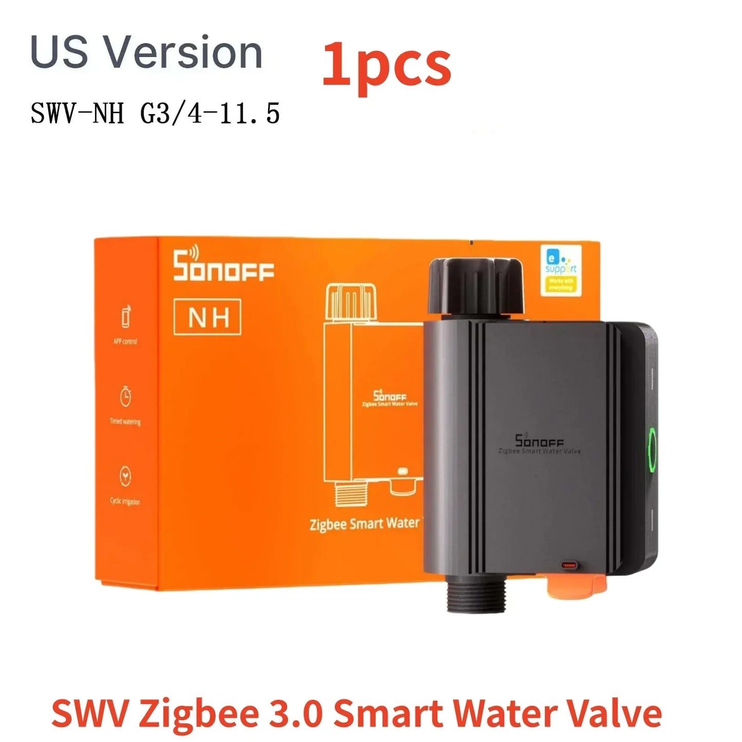 SONOFF SWV SONOFF Water Valve SWV-BSP Faucet Smart Irrigation Controller Systerm Timer App Voice Control Via Alexa Google