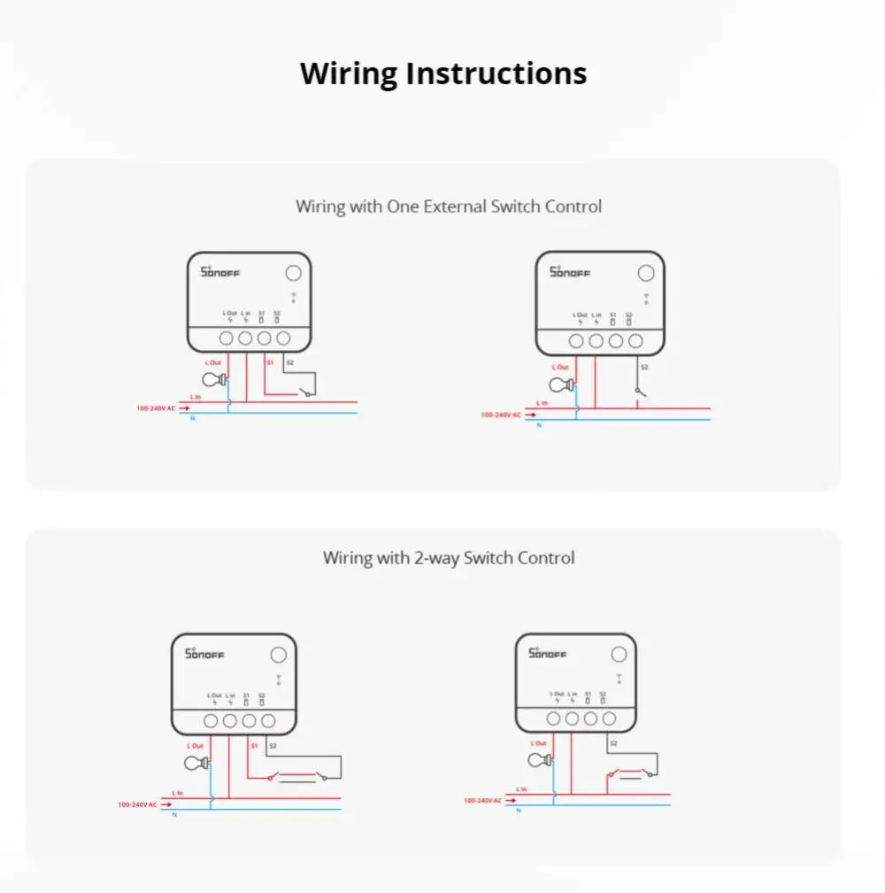 SONOFF ZBMINI-L2 Zigbee DIY Mini Smart Switch Module No Neutral Wire Required Switch Work With Alexa Google Alice Smartthing