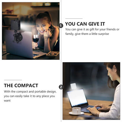 LED Camera Video Conference Light Suction Cup Portable Laptop Webcam Lamp Video Lighting Broadcasting Lighting