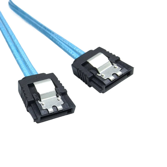 Ultra Short 20cm 7pin SATA 3.0 Female to F/F HDD Hard Drive Data Cable Dual Channel Shielding Blue 6Gbps by PDG ibma