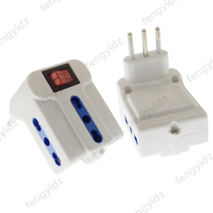 fengyidz 1PCS Italy Travel Plug Adapter  3 Ways Socket with Switch Multi Port Outlet Italian Standard