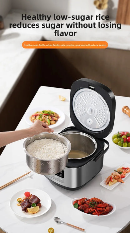 Low sugar rice cooker rice soup separation steaming 2-3L uncoated stainless steel rice cooker timer reservation