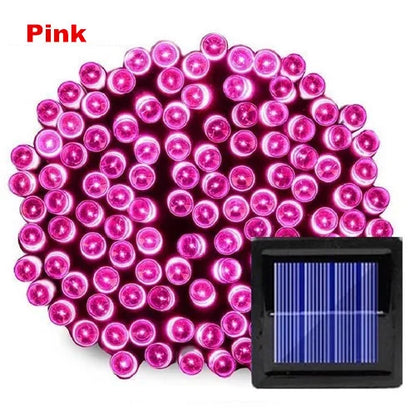 50-200 LED Outdoor Solar String Fairy Light Festoon Waterproof Street Garland Solar Power Lamp Christmas Party for Garden Decor