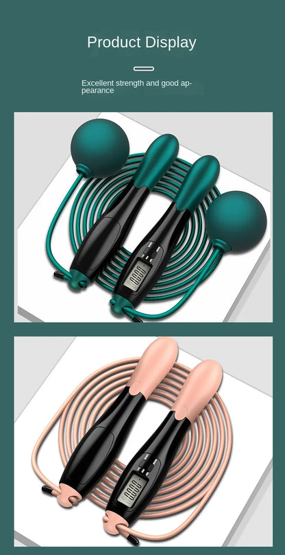 LCD Digital Jump Rope with Smart Counter, Adjustable Cordless/Corded Skipping Rope for Home Gym, Cardio, Boxing & Crossfit Train