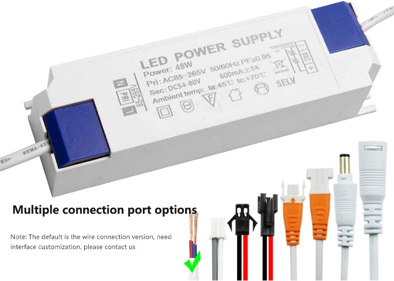 Hot 300mA 600mA LED Constant Current Driver Power Supply 85-265V AC to DC Lighting Transformers for Downlight Lamp Ceiling Light