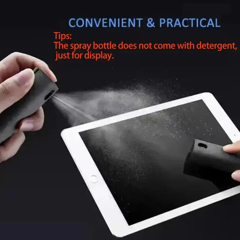 1/2/3pc 2 In 1 Screen Cleaner Spray Portable Tablet Mobile Phone Touch Screen Screen Microfiber Cloth Dust Removal Cleaning Tool