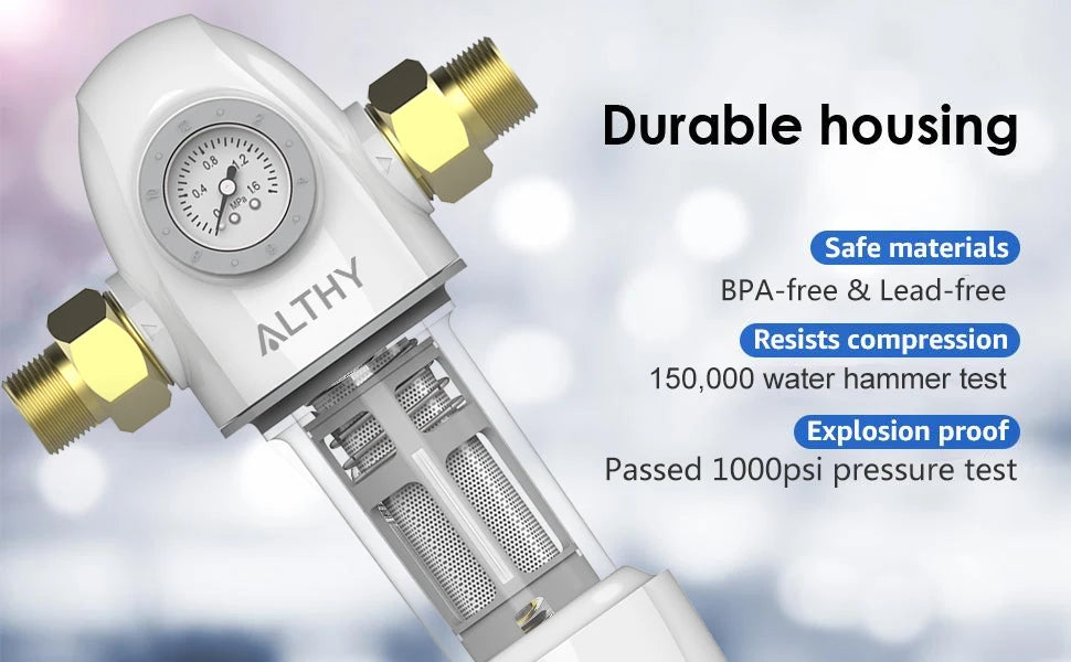 ALTHY PRE-AUTO2 Automatic Flushing Backwash Prefilter Spin Down Sediment Water Filter Central Whole House Purifier System