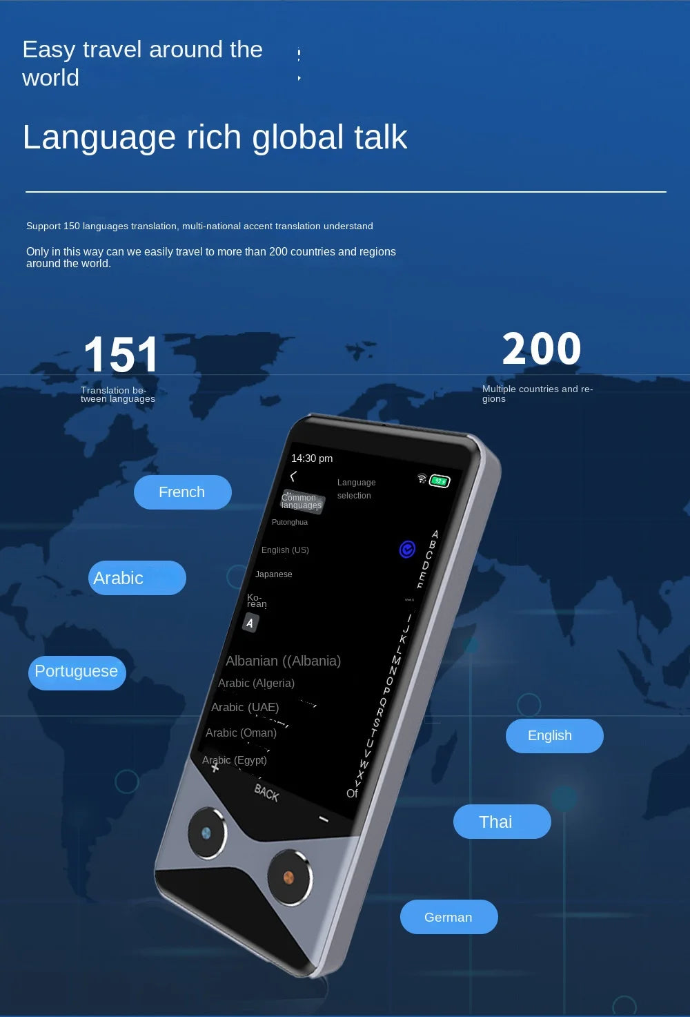 AI 4G Intelligent Translators 150 Language with Real-time Online Offline Translation Capabilities Including Photo Translation
