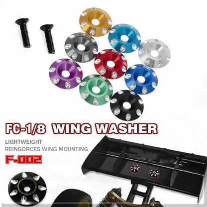 New Aluminum Tail Wing Gasket M3 Countersunk Screws Washers for 1/8 1/10 Scale Off Road Buggy Monster Truck Crawler RC Dift Cars