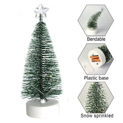 Luminous Mini Christmas Trees LED Lights Home Decoration Electronic Candles Childrens Gifts New Year Christmas Party Ornament