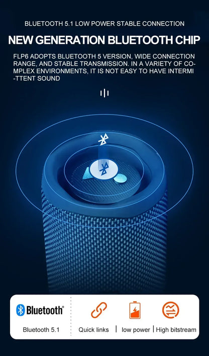 JBL FLIP 6 Wireless Bluetooth Speaker Portable IPX7 FLIP6 Waterproof Outdoor Stereo Bass Music Track Speaker Independent Tweeter